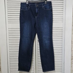 Women's Size 12 Member's Mark Dark Wash Hugh Rise Straight Leg Blue Jeans